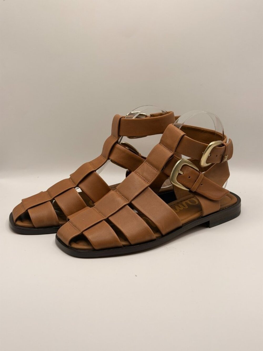 Sam Edelman Women's Dawn Saddle faux Leather Fisherman Brown Strap Sandal Sz 7.5